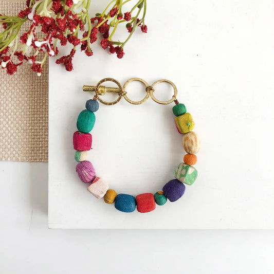 Kantha Shapes Toggle Bracelet